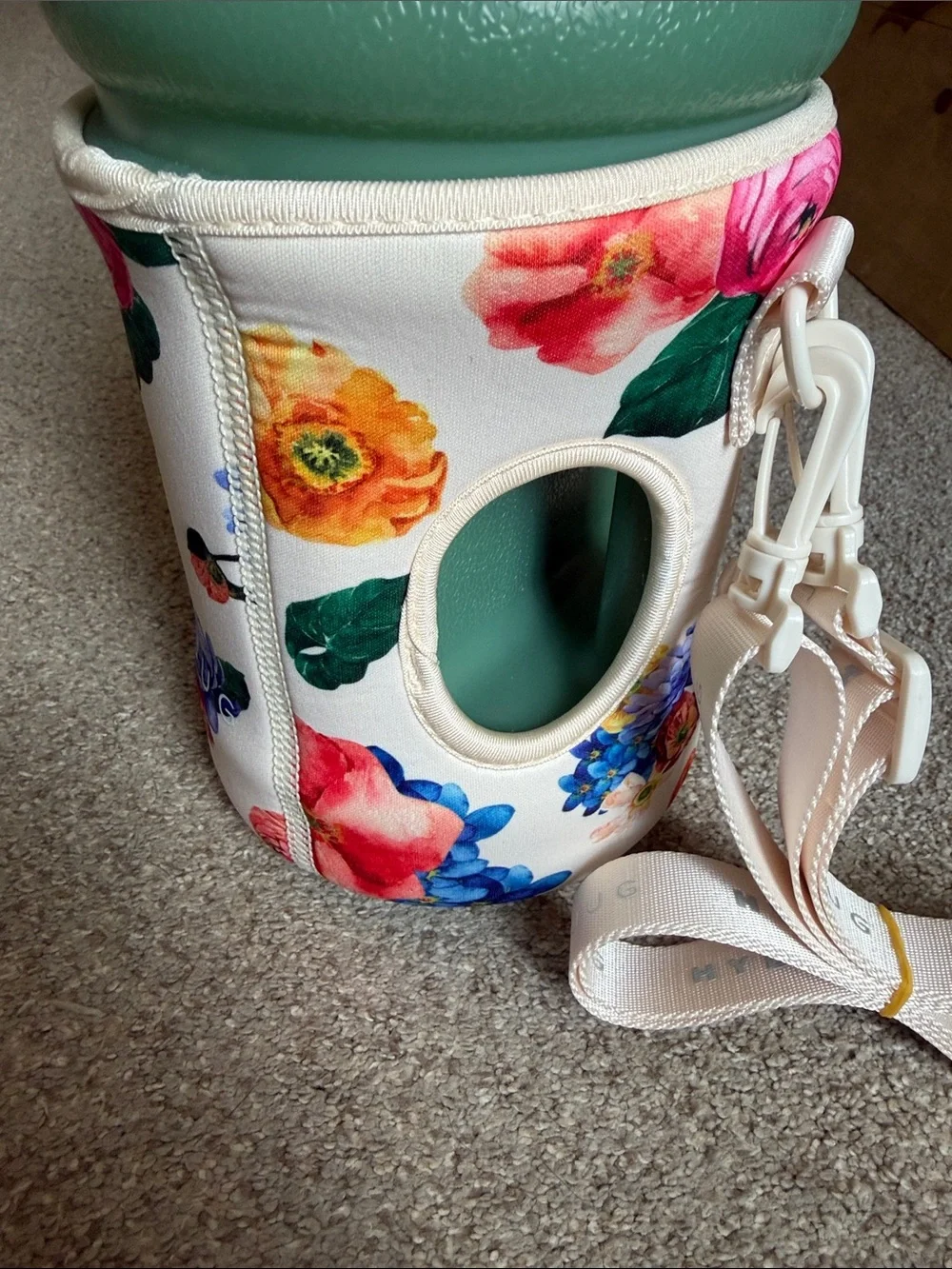 HydroJug Bottle Floral Neoprene Holder Sage Green